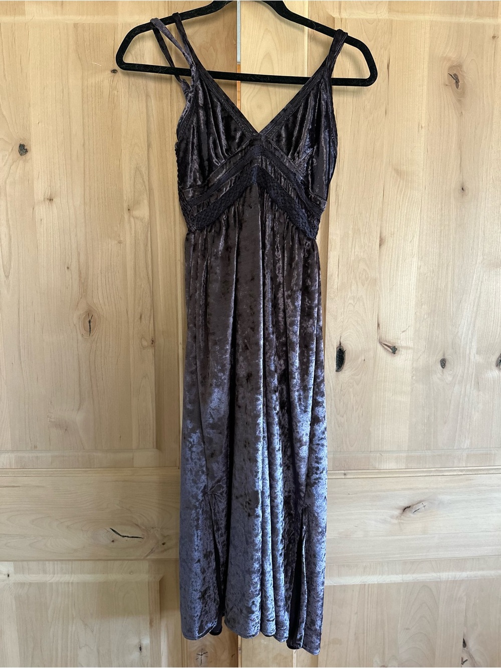 Angie Y2K purple crushed velvet dress